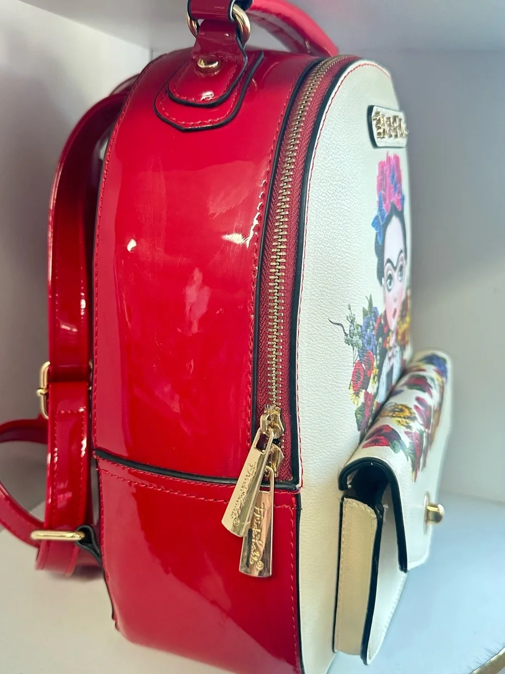 Cream Floral Backpack